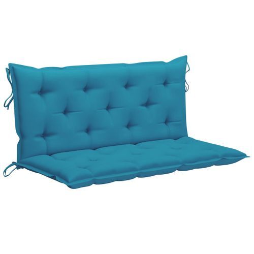 Balancelle Avec Coussin Bleu Clair 120 Cm Bois De Teck Solide 24 Balancelle avec coussin bleu clair 120 cm Bois de teck solide - Photo n°2; ?>