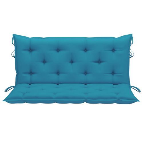 Balancelle Avec Coussin Bleu Clair 120 Cm Bois De Teck Solide 25 Balancelle avec coussin bleu clair 120 cm Bois de teck solide - Photo n°3; ?>