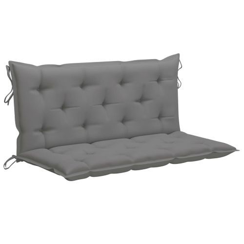 Balancelle avec coussin gris 170 cm Bois de teck solide - Photo n°2; ?>