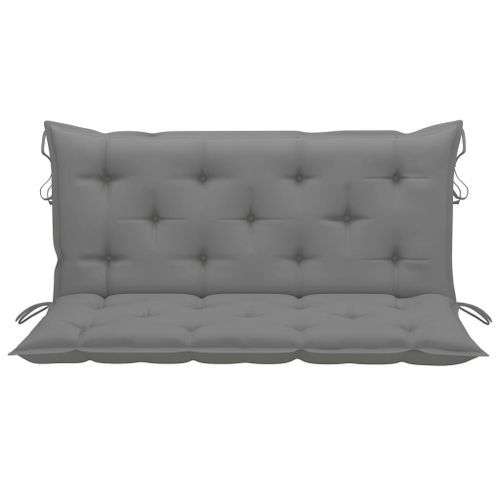 Balancelle avec coussin gris 170 cm Bois de teck solide - Photo n°3; ?>