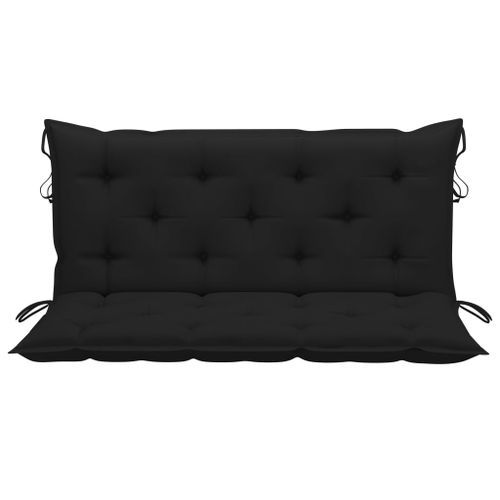 Balancelle avec coussin noir 120 cm Bois de teck solide - Photo n°3; ?>