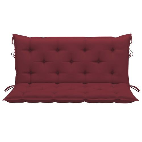 Balancelle Avec Coussin Rouge Bordeaux 120 Cm Bois De Teck 25 Balancelle avec coussin rouge bordeaux 120 cm Bois de teck - Photo n°3; ?>