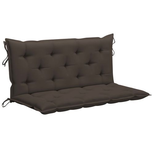 Balancelle avec coussin taupe 120 cm Bois de teck solide - Photo n°2; ?>