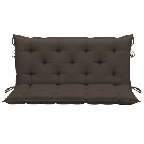 Balancelle avec coussin taupe 120 cm Bois de teck solide - Photo n°3; ?>