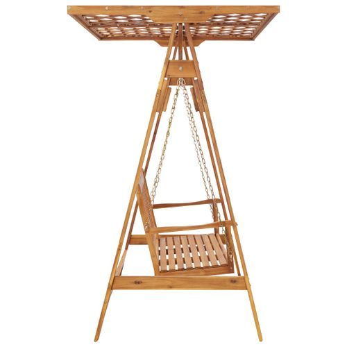 Balancelle de jardin avec treillis Bois d'acacia solide - Photo n°3; ?>