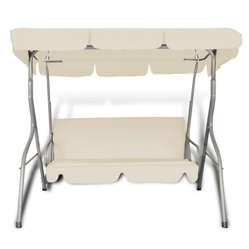Balancelle Suspendue D'extérieur 3 Places Et Auvent Blanc Sable 10 Balancelle suspendue d'extérieur 3 places et auvent Blanc sable - Photo n°2; ?>