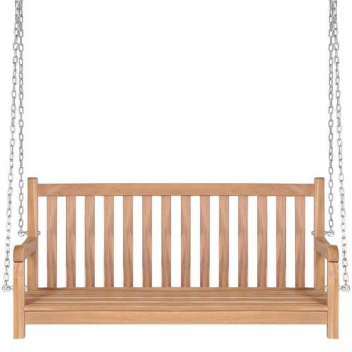Balançoire Bois de teck massif 120 x 60 x 57,5 cm Marron - Photo n°2; ?>
