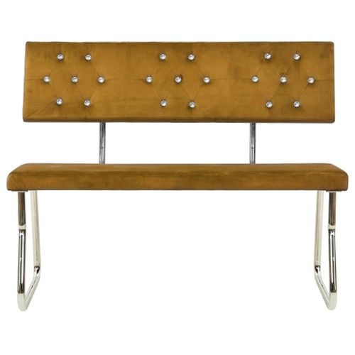 Banc 110 cm Marron Velours - Photo n°2; ?>