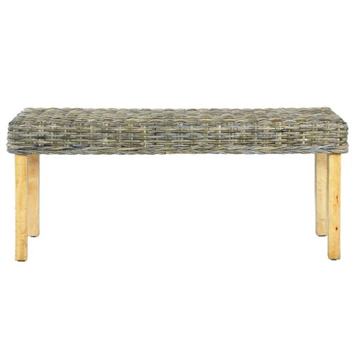 Banc 110 cm Rotin naturel kubu et bois de manguier massif - Photo n°2; ?>