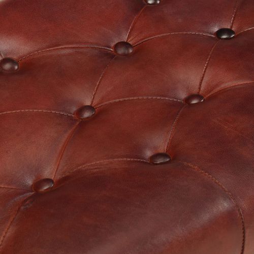 Banc 122 cm Marron foncé Cuir véritable - Photo n°2; ?>