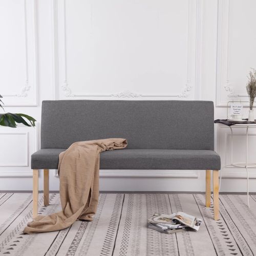 Banc 139,5 Cm Gris Clair Polyester Riza 16 Banc 139,5 cm Gris clair Polyester Riza - Photo n°2; ?>