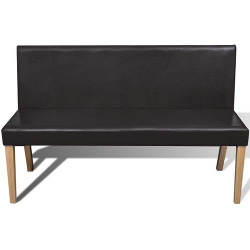 Banc 139,5 cm Marron foncé Similicuir - Photo n°3; ?>