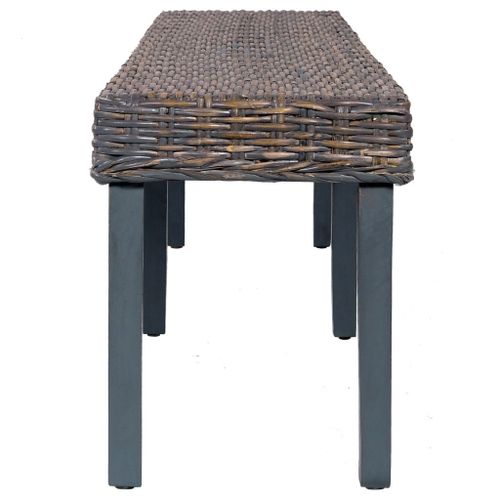 Banc 160 cm Gris Rotin naturel kubu et bois de manguier massif - Photo n°3; ?>