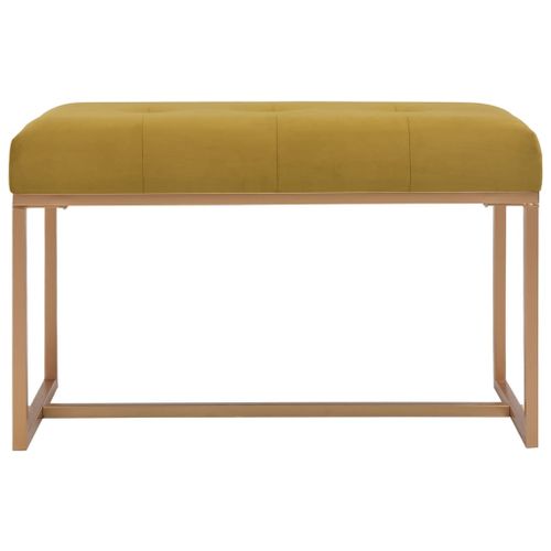 Banc 80 cm Moutarde Velours - Photo n°2; ?>