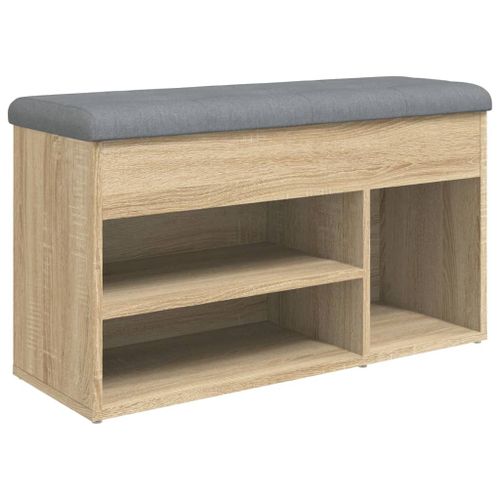 Banc à chaussures chêne sonoma 82x32x45,5 cm bois d'ingénierie - Photo n°2; ?>