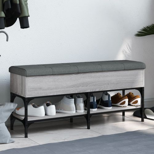 Banc à chaussures sonoma gris 102x32x45 cm bois d'ingénierie - Photo n°2; ?>