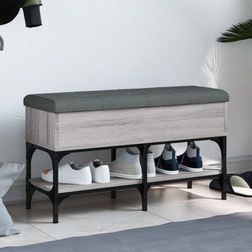 Banc à chaussures sonoma gris 82x32x45 cm bois d'ingénierie - Photo n°2; ?>