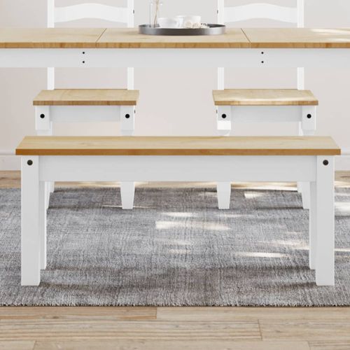 Banc à manger Panama blanc 105x30x45 cm bois massif de pin - Photo n°2; ?>