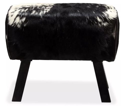 Banc assise peau de chèvre et pieds bois foncé Pua 60 cm - Photo n°2; ?>