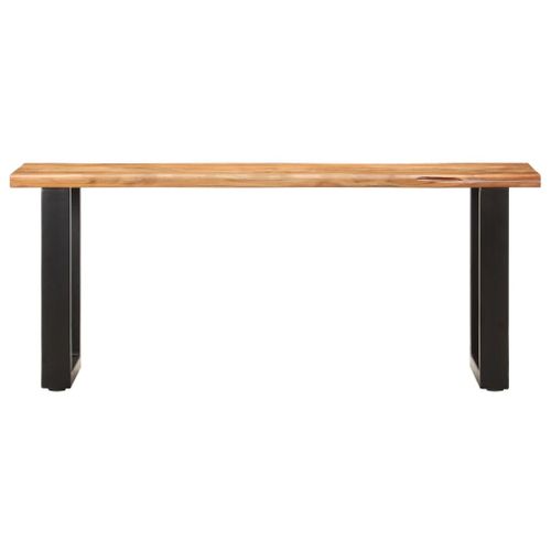 Banc au bord naturel du bois 110 cm Bois d'acacia solide et acier - Photo n°2; ?>