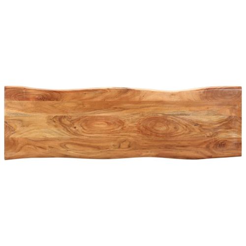 Banc au bord naturel du bois 110 cm Bois d'acacia solide et acier - Photo n°3; ?>