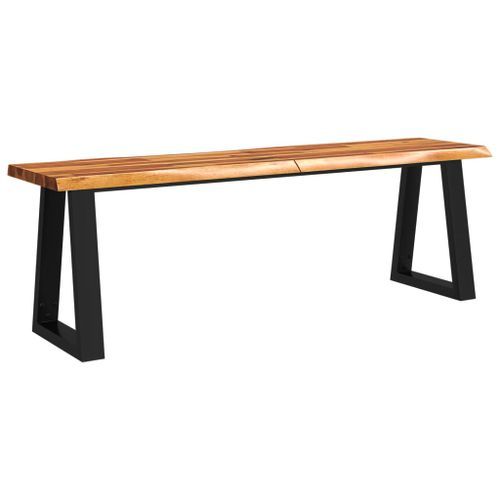 Banc avec bord vivant 140 cm bois d'acacia massif - Photo n°2; ?>