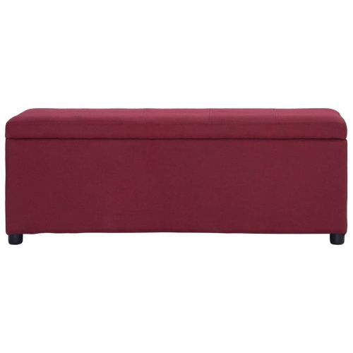 Banc avec compartiment de rangement 116 cm Bordeaux Polyester - Photo n°3; ?>