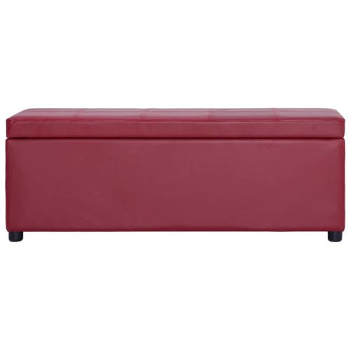 Banc avec compartiment de rangement 116 cm Bordeaux Similicuir - Photo n°3; ?>