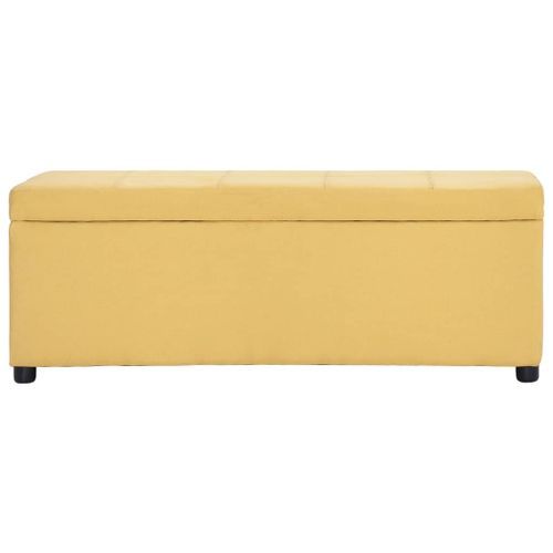 Banc avec compartiment de rangement 116 cm Jaune Polyester - Photo n°3; ?>