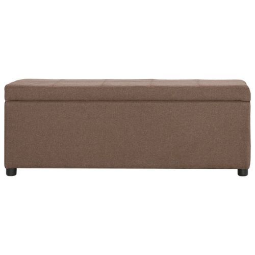 Banc avec compartiment de rangement 116 cm Marron Polyester - Photo n°3; ?>