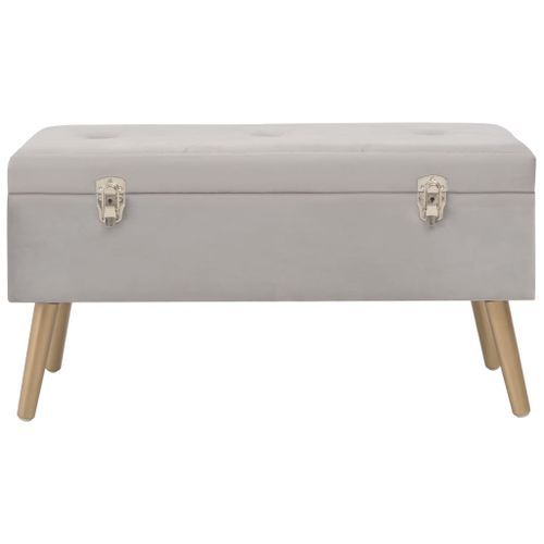 Banc avec compartiment de rangement 80 cm Gris Velours - Photo n°2; ?>