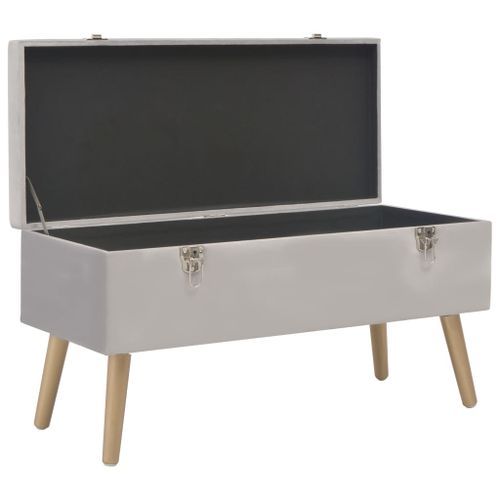 Banc avec compartiment de rangement 80 cm Gris Velours - Photo n°3; ?>