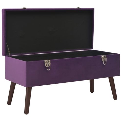 Banc avec compartiment de rangement Violet 80 cm Velours - Photo n°2; ?>