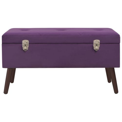 Banc avec compartiment de rangement Violet 80 cm Velours - Photo n°3; ?>