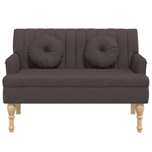 Banc avec coussins marron foncé 113x64,5x75,5 cm tissu - Photo n°3; ?>