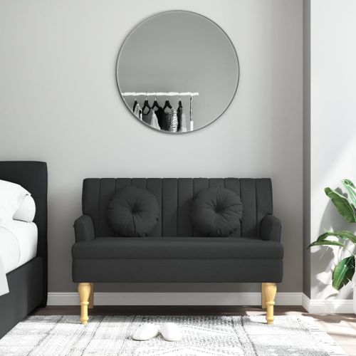 Banc avec coussins noir 113x64,5x75,5 cm tissu - Photo n°2; ?>