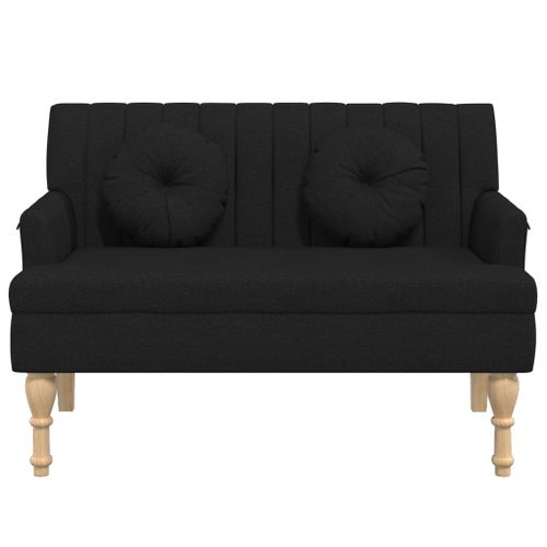 Banc avec coussins noir 113x64,5x75,5 cm tissu - Photo n°3; ?>