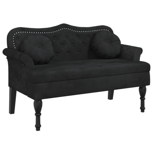 Banc avec coussins noir 120,5x65x75 cm velours - Photo n°2; ?>