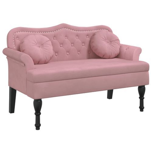 Banc avec coussins rose 120,5x65x75 cm velours - Photo n°2; ?>