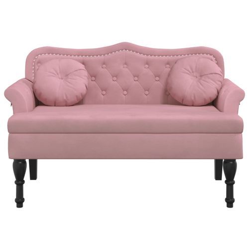 Banc avec coussins rose 120,5x65x75 cm velours - Photo n°3; ?>