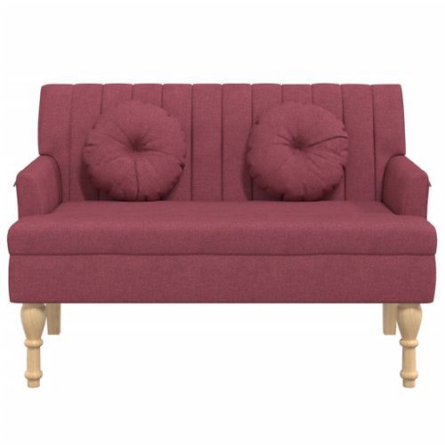 Banc avec coussins rouge bordeaux 113x64,5x75,5 cm tissu - Photo n°3; ?>