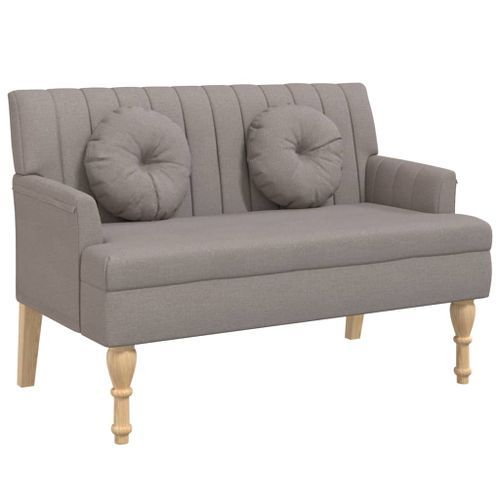 Banc avec coussins taupe 113x64,5x75,5 cm tissu - Photo n°2; ?>