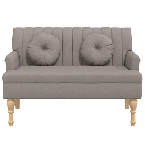 Banc avec coussins taupe 113x64,5x75,5 cm tissu - Photo n°3; ?>