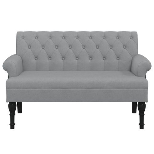 Banc avec dossier gris clair 120x62x75,5 cm tissu - Photo n°3; ?>