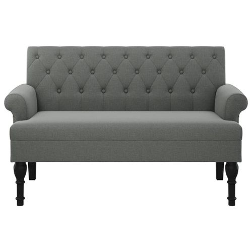 Banc avec dossier gris foncé 120x62x75,5 cm tissu - Photo n°3; ?>