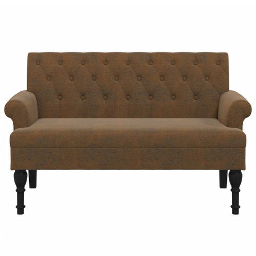 Banc avec dossier marron 120x62x75,5 cm similicuir daim - Photo n°3; ?>