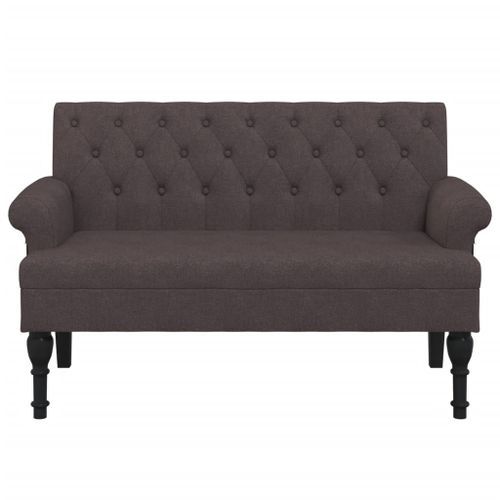 Banc avec dossier marron foncé 120x62x75,5 cm tissu - Photo n°3; ?>