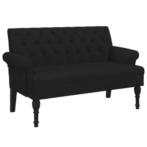 Banc avec dossier noir 120x62x75,5 cm tissu - Photo n°2; ?>