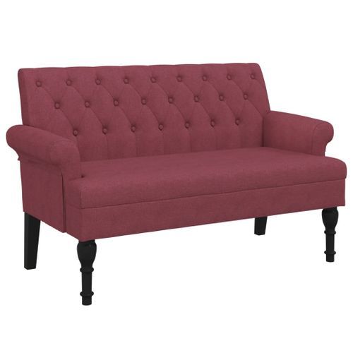 Banc avec dossier rouge bordeaux 120x62x75,5 cm tissu - Photo n°2; ?>