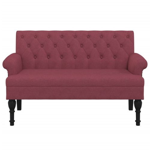 Banc avec dossier rouge bordeaux 120x62x75,5 cm tissu - Photo n°3; ?>